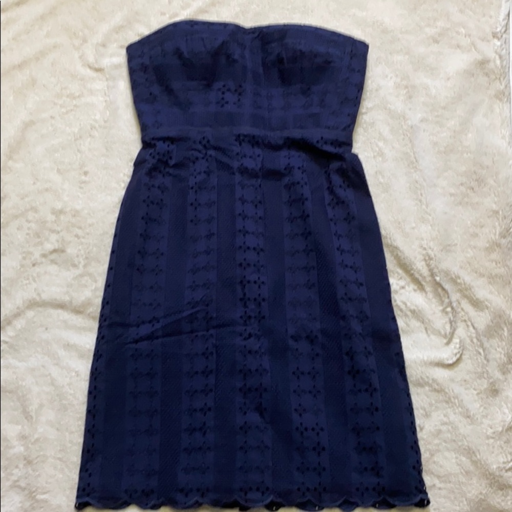 NWOT JCrew Strapless Eyelet Dress - Picture 2 of 4